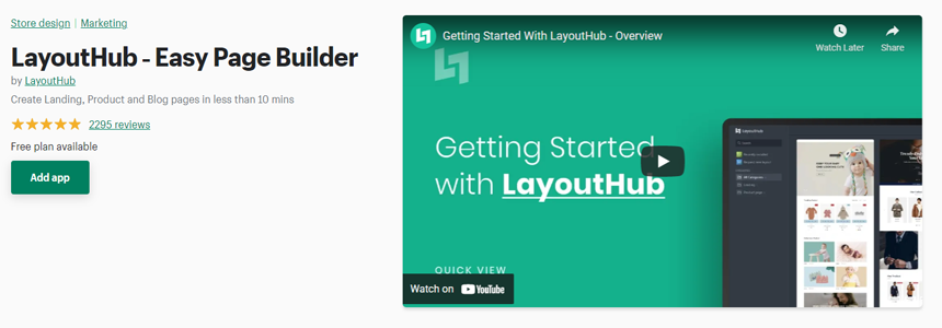 LayoutHub ‑ Easy Page Builder, Store Design apps on Shopify