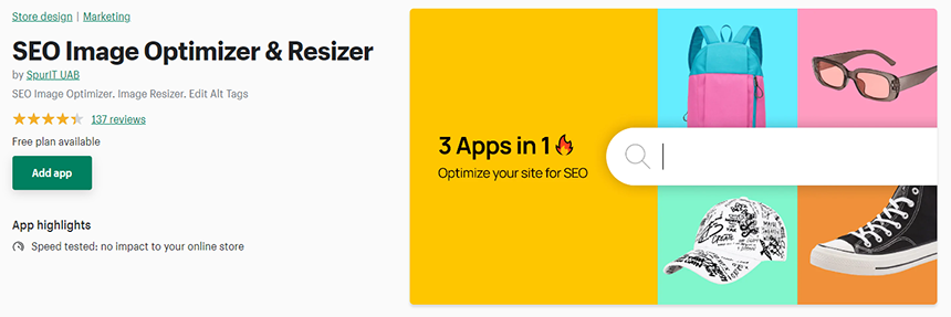SEO Image Optimizer & Resizer - A speed optimization Shopify app